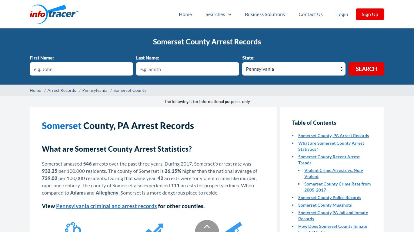 Somerset County, PA Arrests, Mugshots & Jail Records - InfoTracer